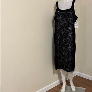 Chic Black Sequin Midi Dress